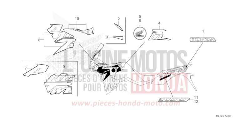 MARQUE/RAYURE (1) de Africa Twin DCT MAT BALLISTIC BLACK METALLIC (NHA86) 2022